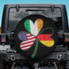 American German Irish DNA Spare Tire Cover Leather Universal Fit for Jeep Trailer Rv Suv Truck with Camera Hole 0